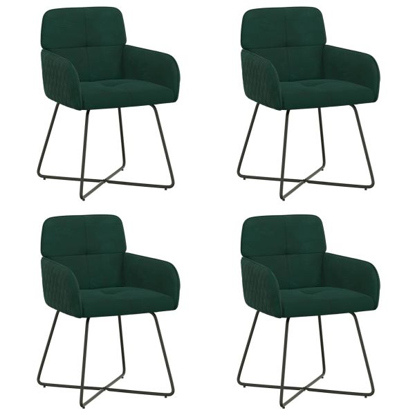 Обедени столове 4 pcs Кадифе Тъмнозелено 59 x 56,5 x 86 см