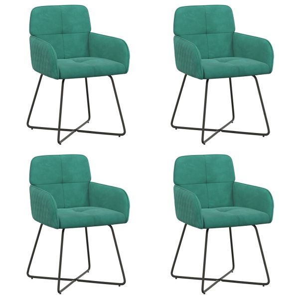 Обедени столове 4 pcs Кадифе Тюркоаз 59 x 56,5 x 86 см