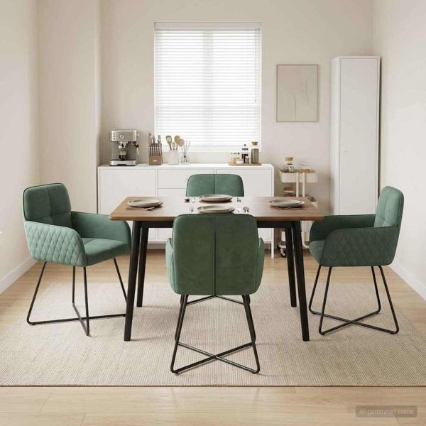 Обедени столове 4 pcs Кадифе Морско зелено 59 x 56,5 x 86 см