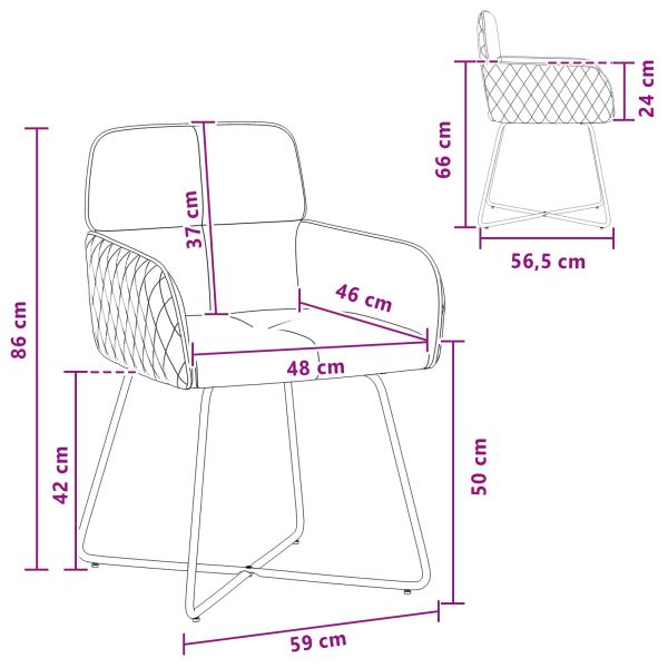 Обедени столове 6 pcs Кадифе Черно 59 x 56,5 x 86 см