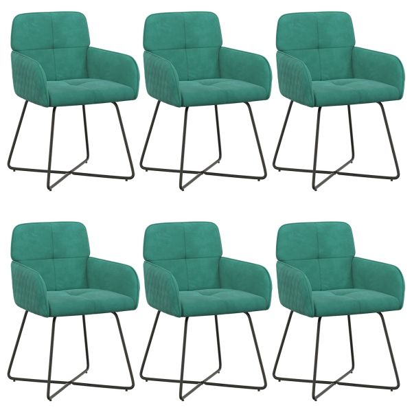 Обедени столове 6 pcs Кадифе Тюркоаз 59 x 56,5 x 86 см