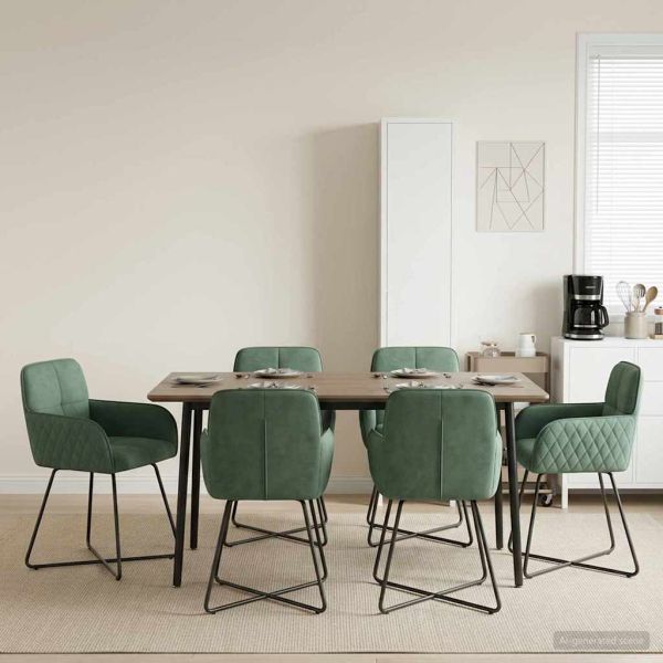 Обедени столове 6 pcs Кадифе Морско зелено 59 x 56,5 x 86 см