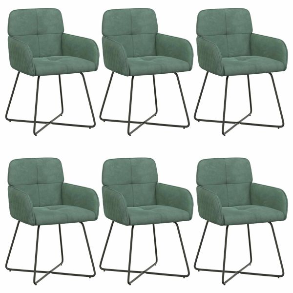 Обедени столове 6 pcs Кадифе Морско зелено 59 x 56,5 x 86 см