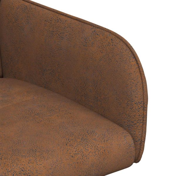 Обедени столове 4 pcs Изкуствена набук Кафяво 59 x 56,5 x 85 см