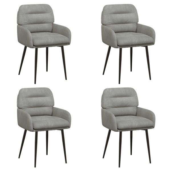 Обедени столове 4 pcs Кадифе Светлосиво 59 x 59,5 x 90 см
