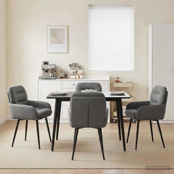 Обедени столове 4 pcs Кадифе Тъмносиво 59 x 59,5 x 90 см