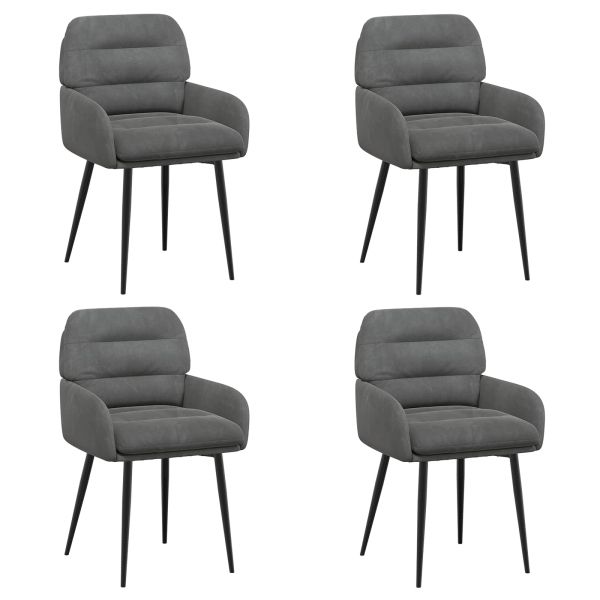 Обедени столове 4 pcs Кадифе Тъмносиво 59 x 59,5 x 90 см