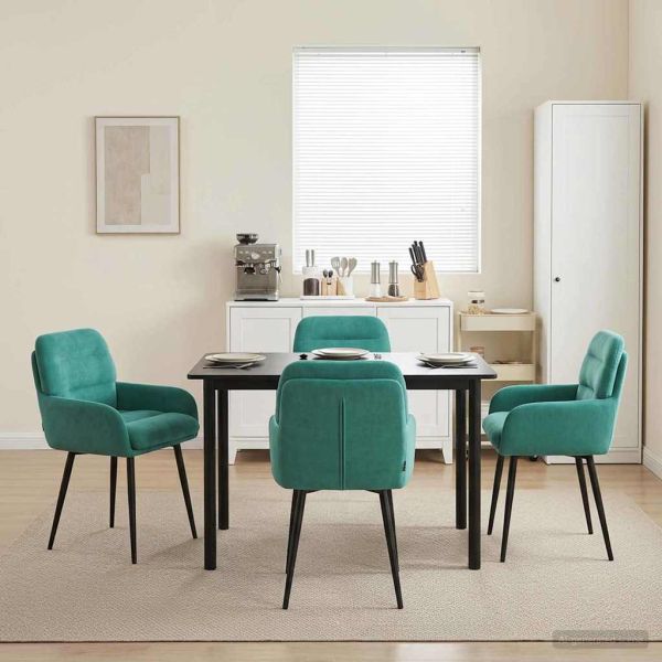 Обедени столове 4 pcs Кадифе Тюркоаз 59 x 59,5 x 90 см