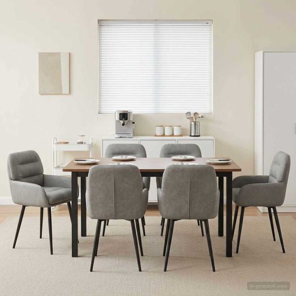 Обедени столове 6 pcs Кадифе Светлосиво 59 x 59,5 x 90 см
