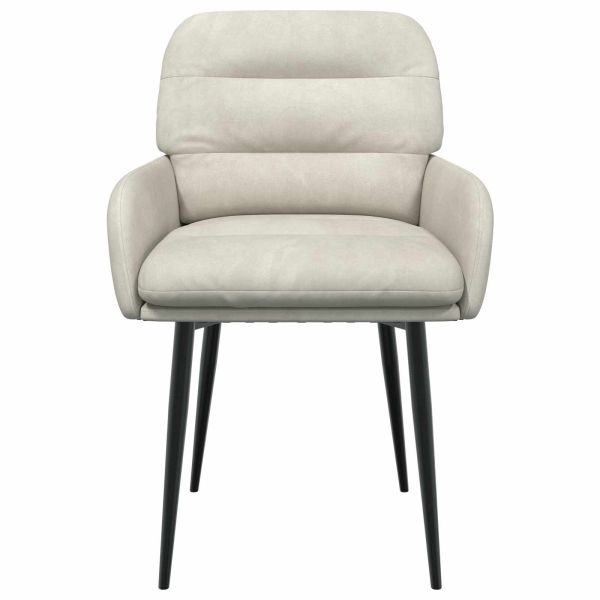 Обедени столове 6 pcs Кадифе Кремаво 59 x 59,5 x 90 см