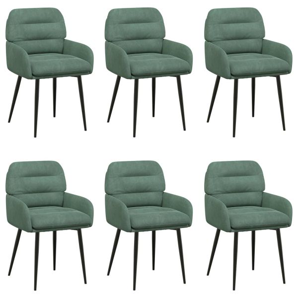 Обедени столове 6 pcs Кадифе Морско зелено 59 x 59,5 x 90 см