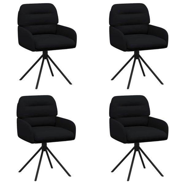 Въртящи се трапезни столове 4 pcs Изкуствена Черно