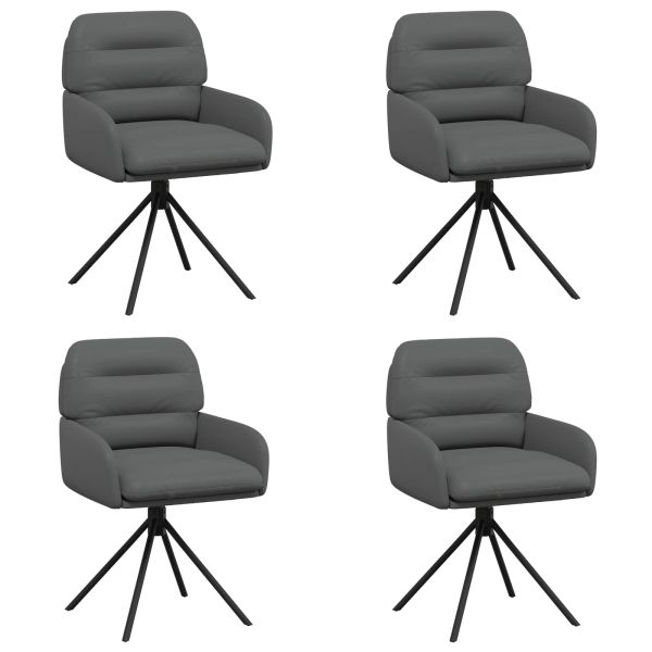 Въртящи се трапезни столове 4 pcs Изкуствена Сиво