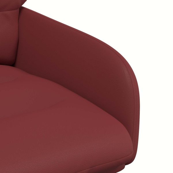 Въртящи се трапезни столове 4 pcs Изкуствена Виненочервен