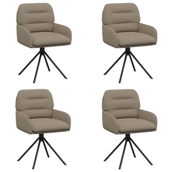 Въртящи се трапезни столове 4 pcs Изкуствена Капучино