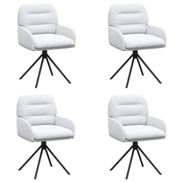 Въртящи се трапезни столове 4 pcs Изкуствена Бяло