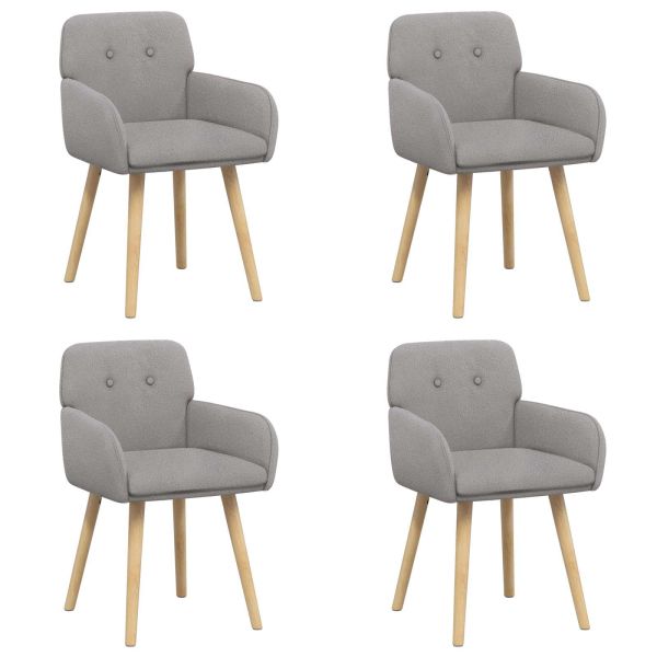 Обедени столове 4 pcs Букле Светлосиво 59 х 57 х 85 см