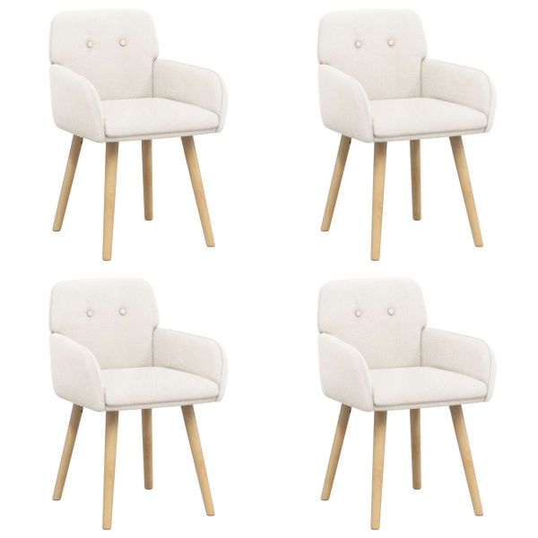 Обедени столове 4 pcs Букле Кремаво 59 х 57 х 85 см