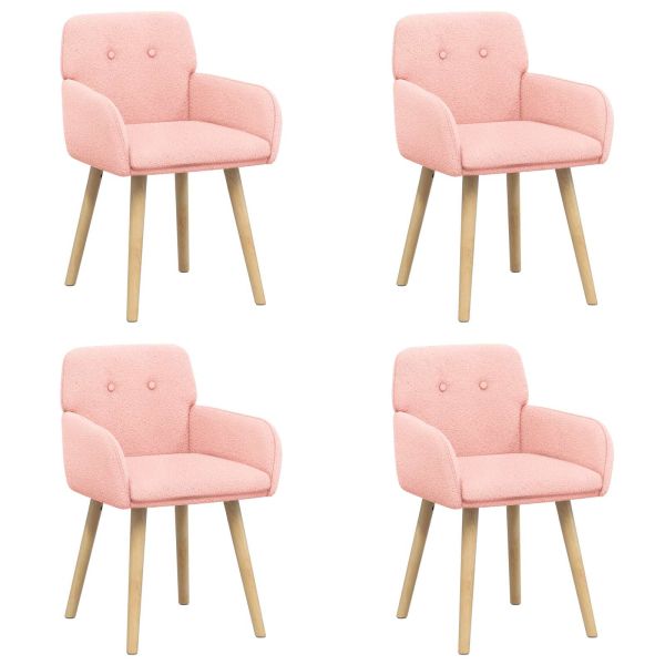 Обедени столове 4 pcs Букле Розово 59 х 57 х 85 см