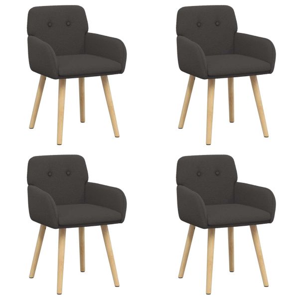 Обедени столове 4 pcs Букле Тъмносиво 59 х 57 х 85 см