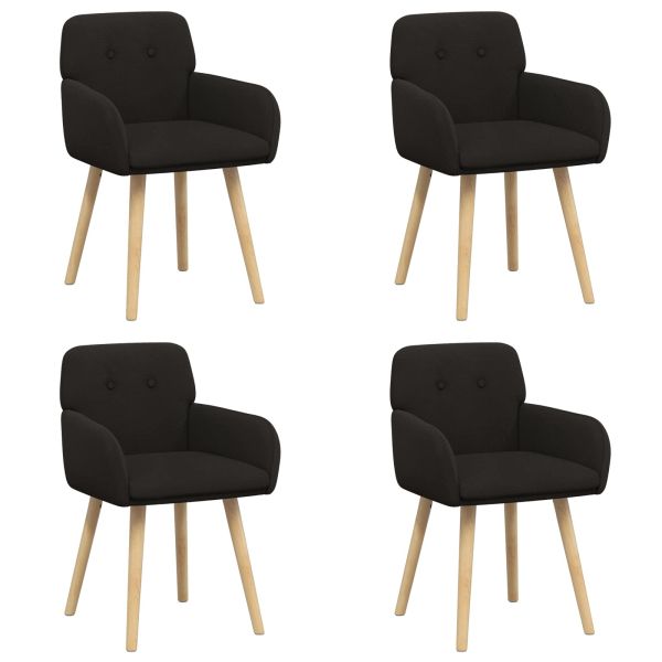 Обедени столове 4 pcs Букле Черно 59 х 57 х 85 см
