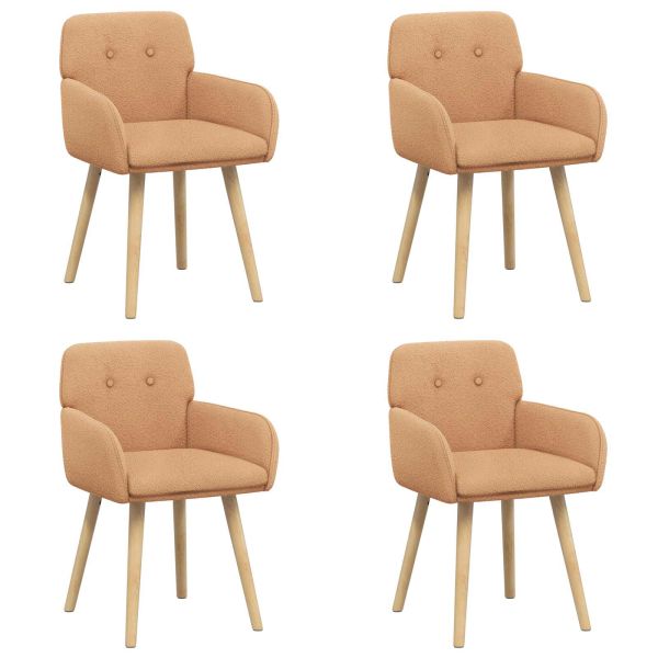 Обедени столове 4 pcs Букле Бежово 59 х 57 х 85 см