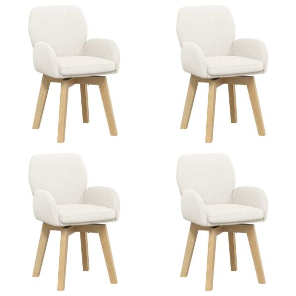 Въртящи се трапезни столове 4 pcs Букле Кремаво 54 x 58 x 87 см