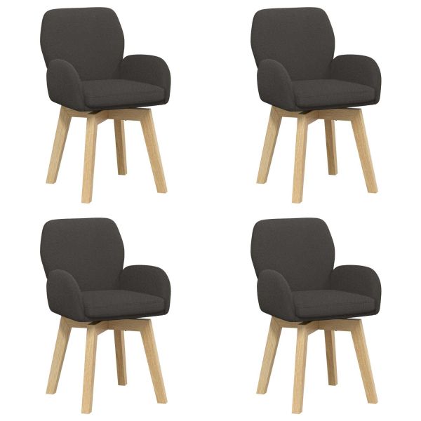 Въртящи се трапезни столове 4 pcs Букле Тъмносиво