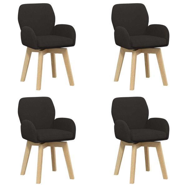 Въртящи се трапезни столове 4 pcs Букле Черно 54 x 58 x 87 см
