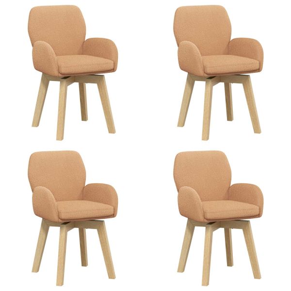 Въртящи се трапезни столове 4 pcs Букле Бежово 54 x 58 x 87 см