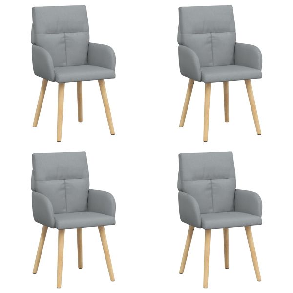 Обедени столове 4 pcs Текстил Светлосиво 60 x 56 x 96 см