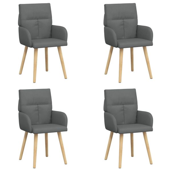 Обедени столове 4 pcs Текстил Тъмносиво 60 x 56 x 96 см
