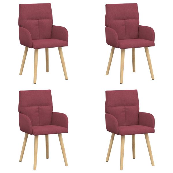 Обедени столове 4 pcs Текстил Виненочервен 60 x 56 x 96 см