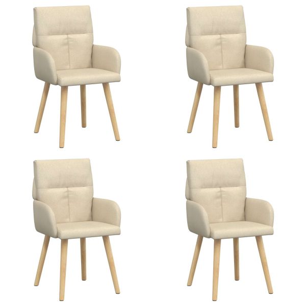 Обедени столове 4 pcs Текстил Кремаво 60 x 56 x 96 см