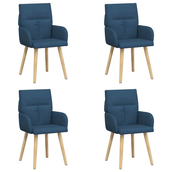 Обедени столове 4 pcs Текстил Синьо 60 x 56 x 96 см