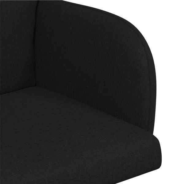 Обедени столове 6 pcs Текстил Черно 60 x 56 x 96 см