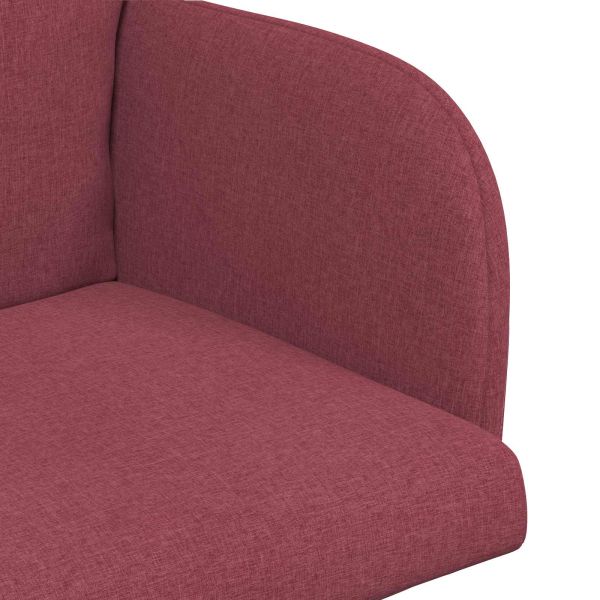 Обедени столове 6 pcs Текстил Виненочервен 60 x 56 x 96 см