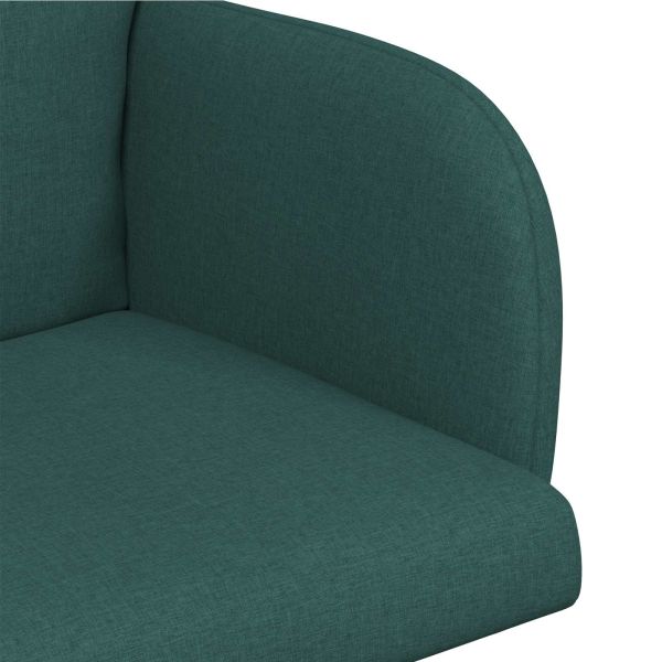 Обедени столове 6 pcs Текстил Тъмнозелено 60 x 56 x 96 см