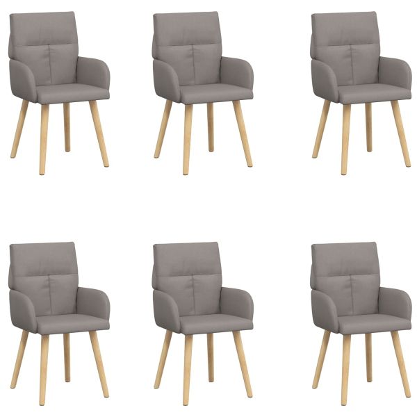 Обедени столове 6 pcs Текстил Таупе 60 x 56 x 96 см