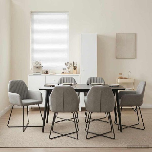 Обедени столове 4 pcs Кадифе Светлосиво 55 x 50 x 84 см