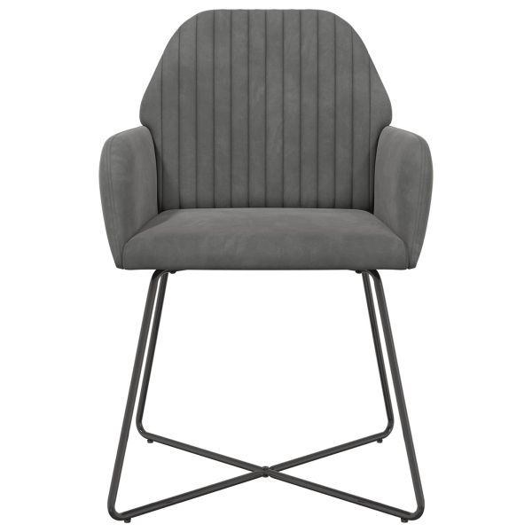 Обедени столове 4 pcs Кадифе Тъмносиво 55 x 50 x 84 см