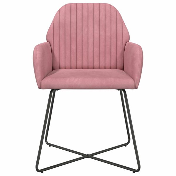 Обедени столове 4 pcs Кадифе Розово 55 x 50 x 84 см