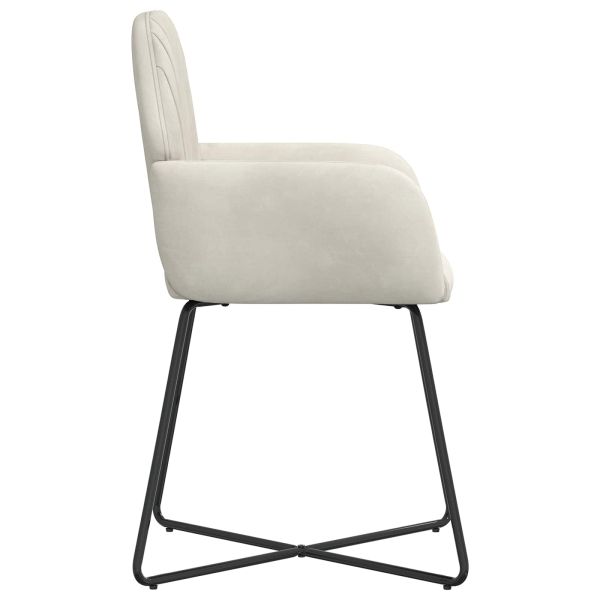 Обедени столове 4 pcs Кадифе Кремаво 55 x 50 x 84 см