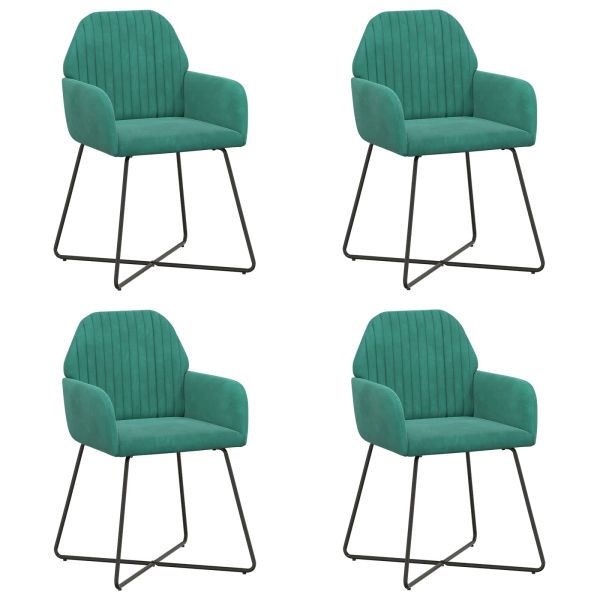 Обедени столове 4 pcs Кадифе Тюркоаз 55 x 50 x 84 см