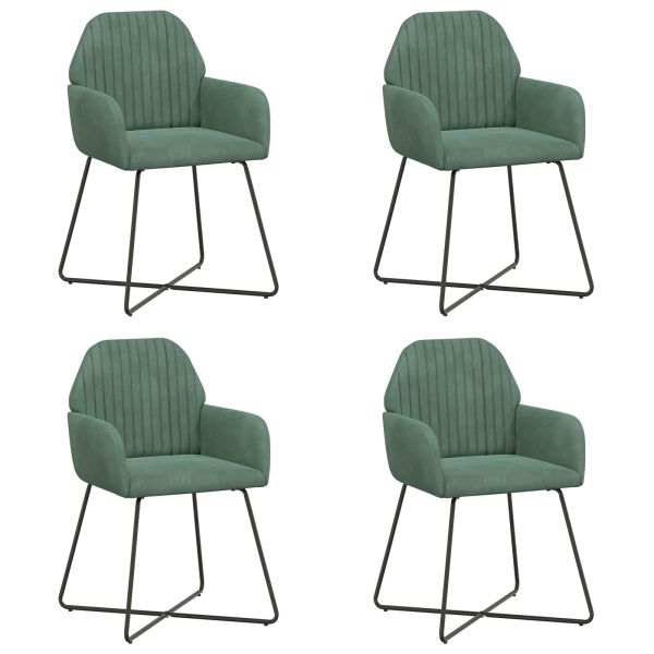 Обедени столове 4 pcs Кадифе Морско зелено 55 x 50 x 84 см