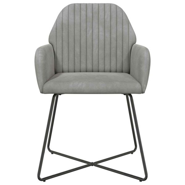 Обедени столове 6 pcs Кадифе Светлосиво 55 x 50 x 84 см
