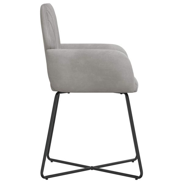Обедени столове 6 pcs Кадифе Светлосиво 55 x 50 x 84 см