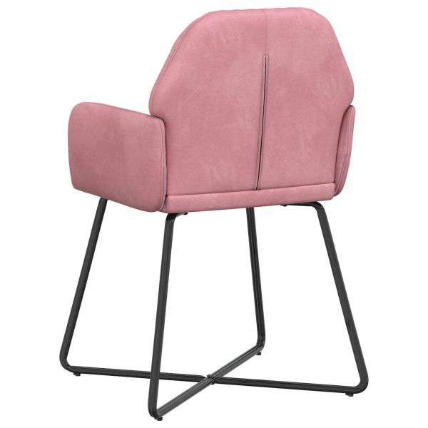 Обедени столове 6 pcs Кадифе Розово 55 x 50 x 84 см