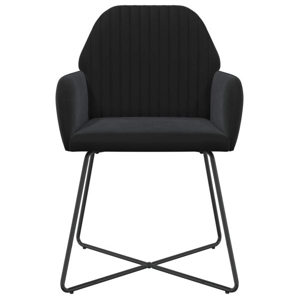 Обедени столове 6 pcs Кадифе Черно 55 x 50 x 84 см