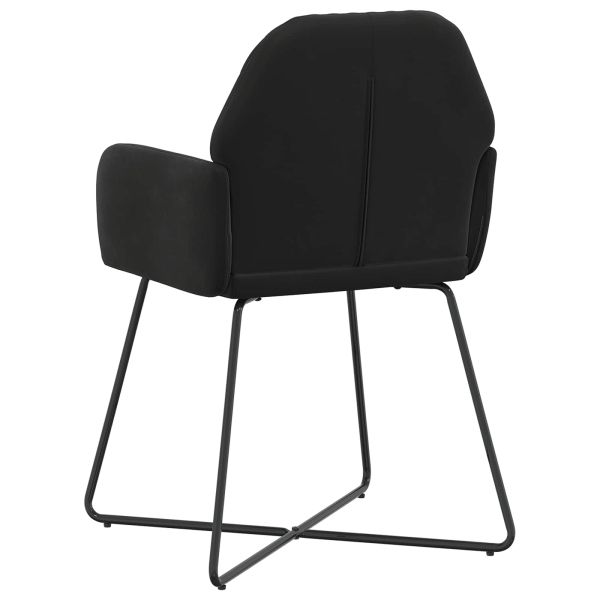 Обедени столове 6 pcs Кадифе Черно 55 x 50 x 84 см